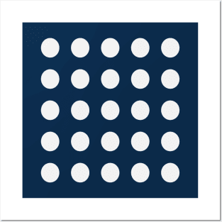 White Dots on Navy Posters and Art